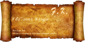 Füzesi Kinga névjegykártya